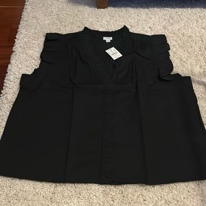 Jcrew women’s sleeveless ruffle blouse